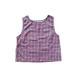 Pink Black Gingham Crop Top Preppy Sleeveless M